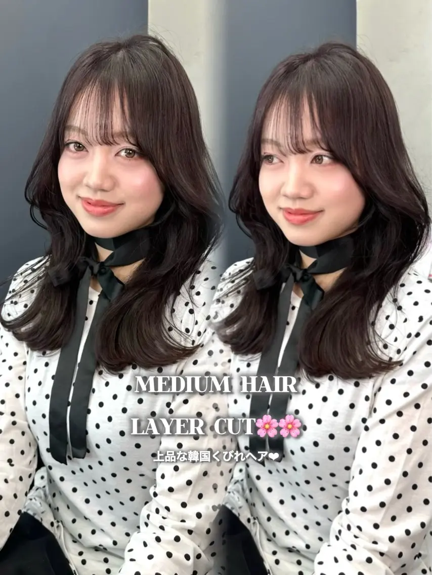 セミロング カラー ヘアアレンジ くびれヘア 韓国風ヘア レイヤーカット カット ヘアカラー トリートメント 新宿⌇韓国風ヘア ⌇透明感カラーのヘアスタイル
