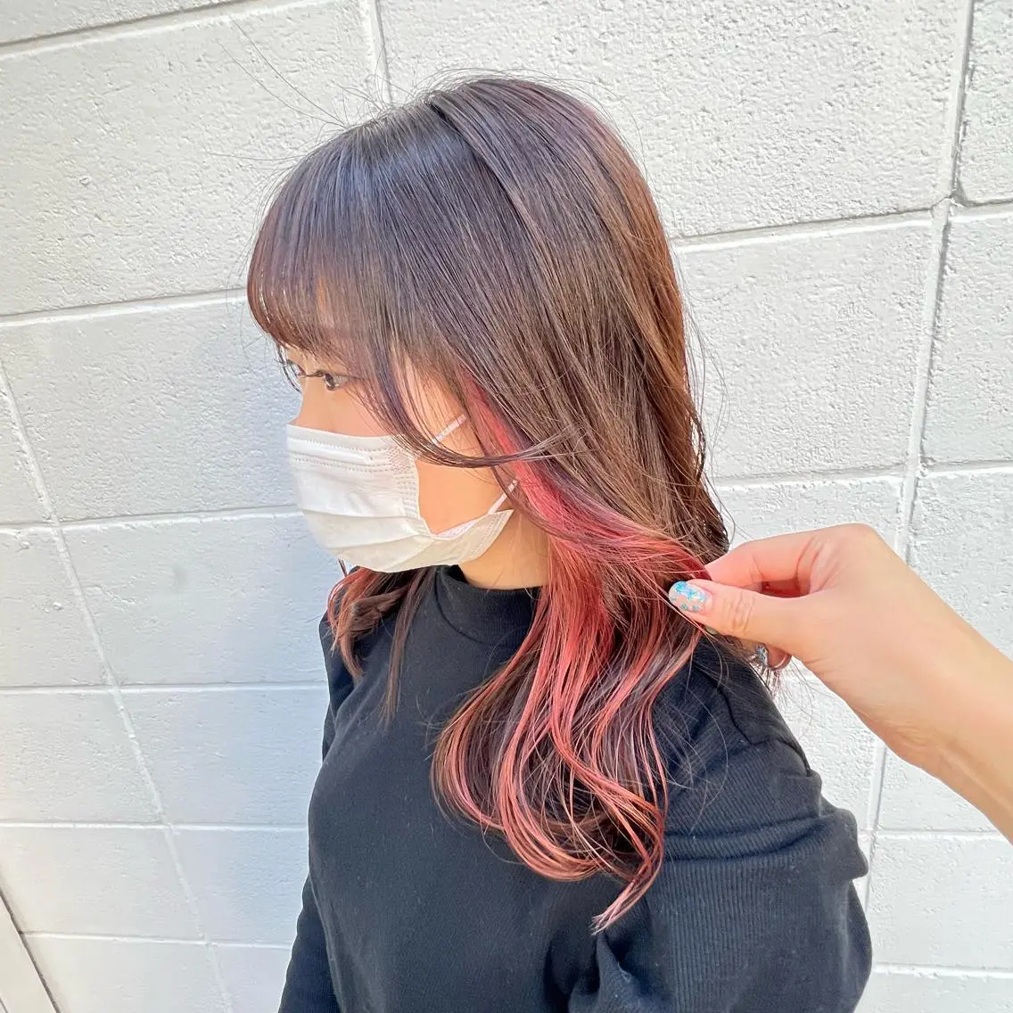 【💛イヤリングカラー💛】全体カラー+インナーカラー+超音波トリートメント✨の写真