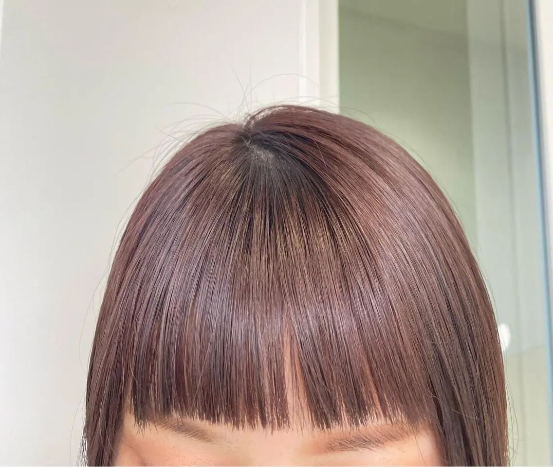 ショート カラー ブラウンカラー ピンクカラー ピンクブラウン オン眉 ボブ/salut町田 🧡kanaのヘアスタイル