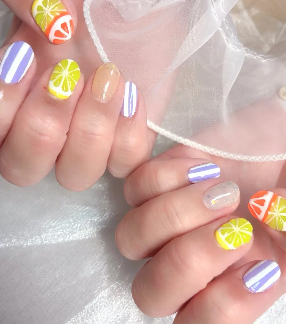 ネイル オレンジ ハンドネイル ハンドケア GAL_NAIL Miraiのネイルデザイン