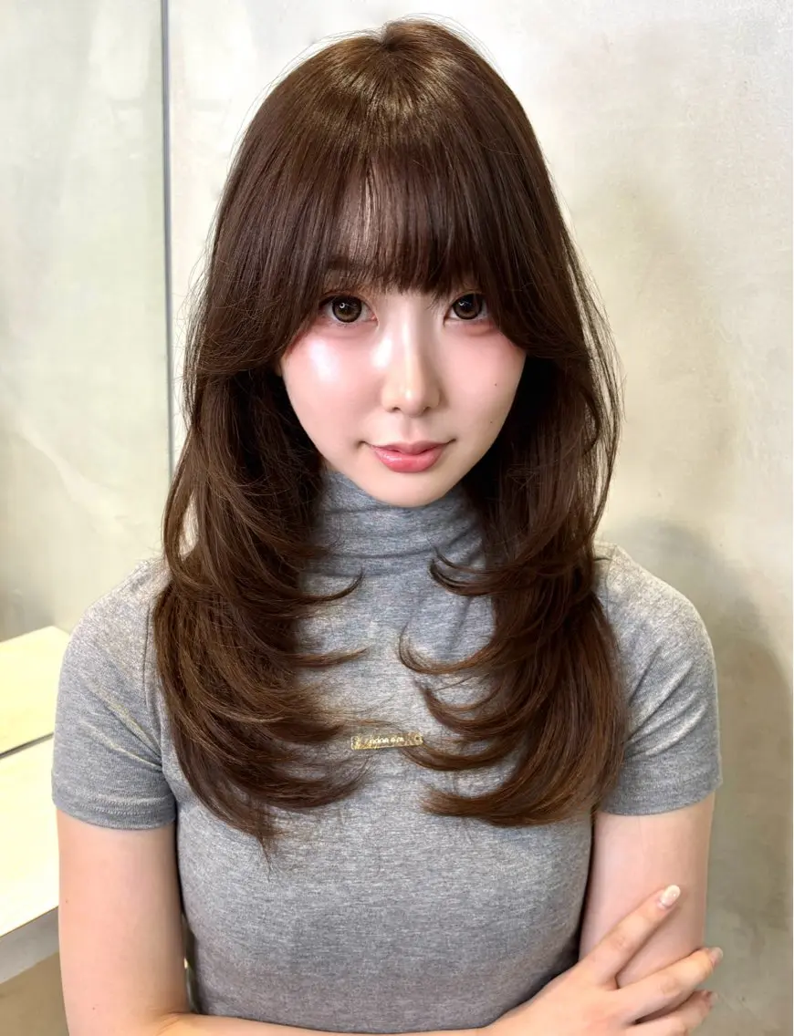 セミロング カラー ヘアアレンジ カット ヘアカラー トリートメント 髪質改善/透明感 カラー/吉田光佑のヘアスタイル