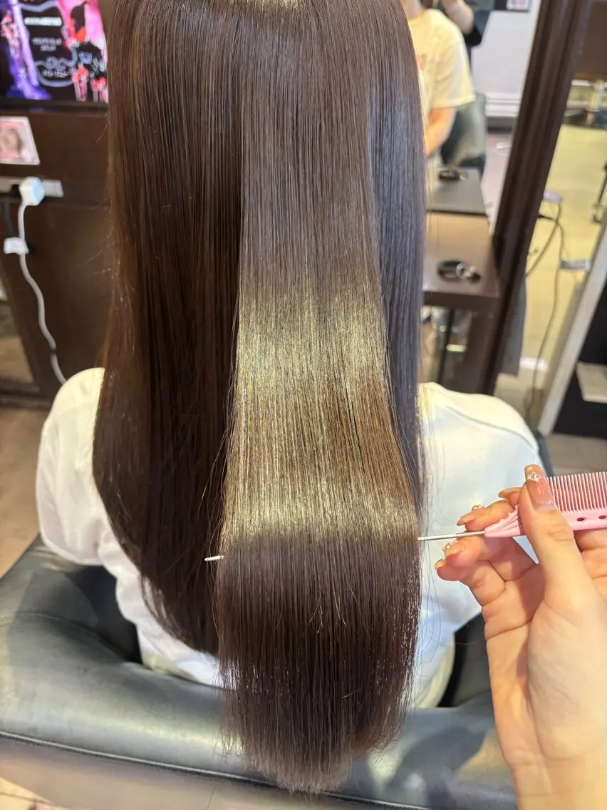 ロング カラー カット ヘアカラー トリートメント 艶カラー|束感マツエ ク|airi۫ ꣑ৎのヘアスタイル