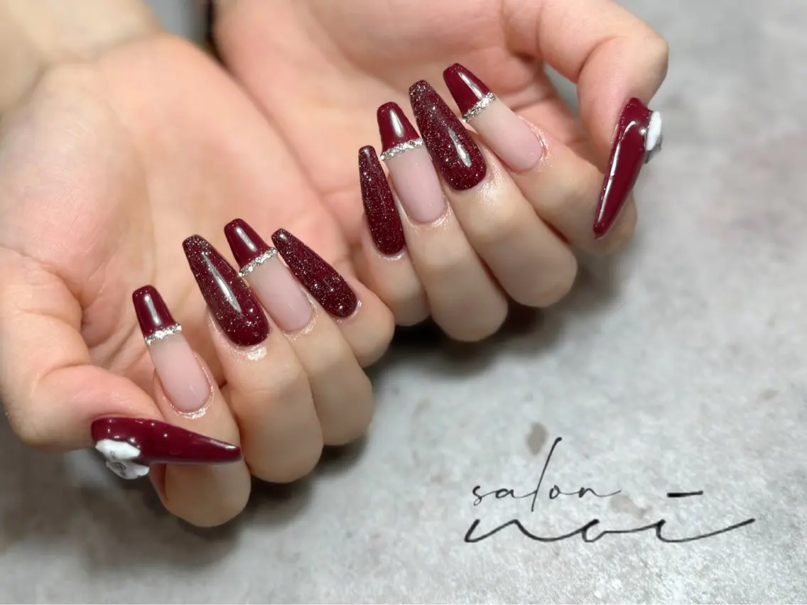 ネイル ボルドー ハンドネイル salon noiのネイルデザイン