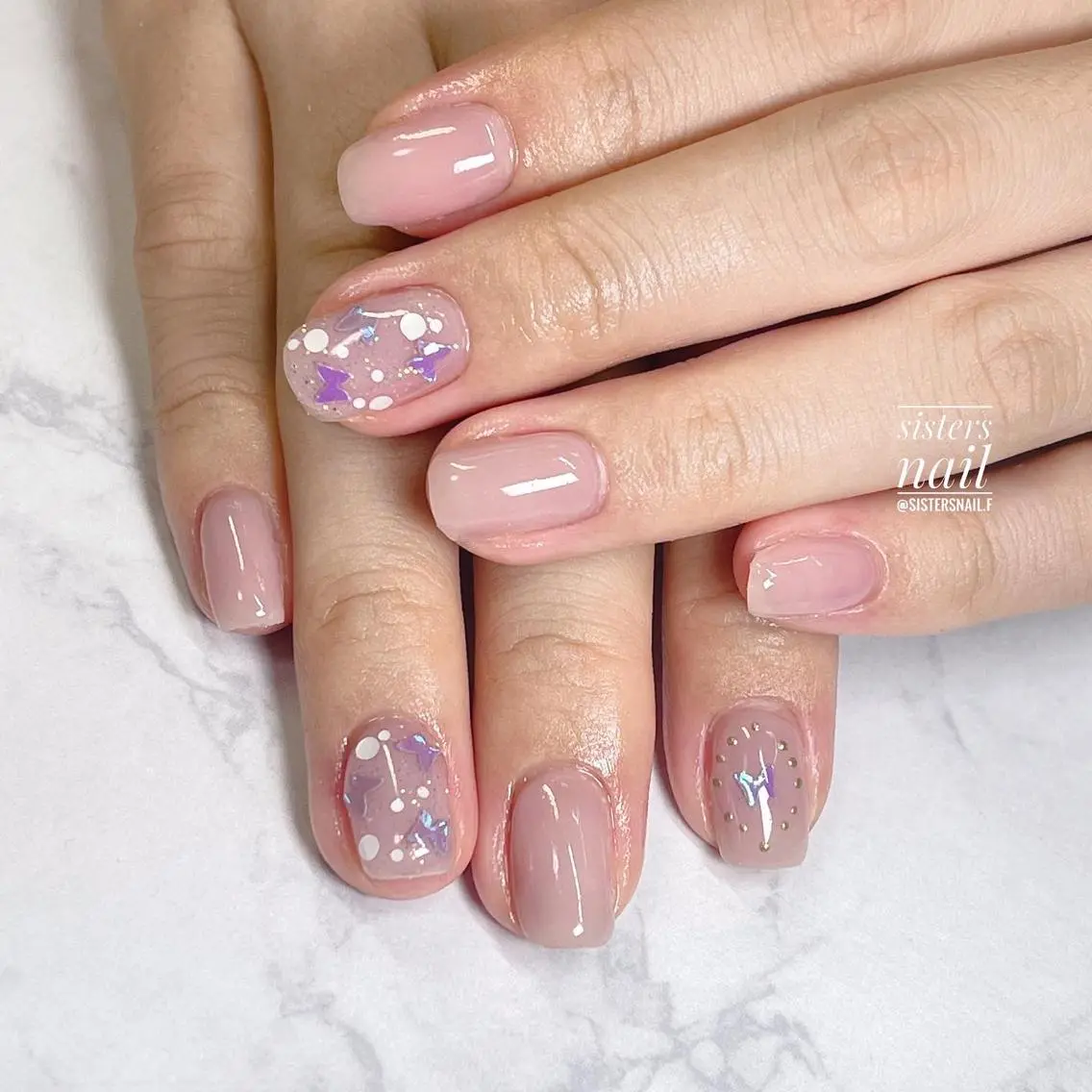 ネイル アートネイル 韓国ネイル ニュアンスネイル オフィスネイル シンプルネイル sisters nail.fのネイルデザイン