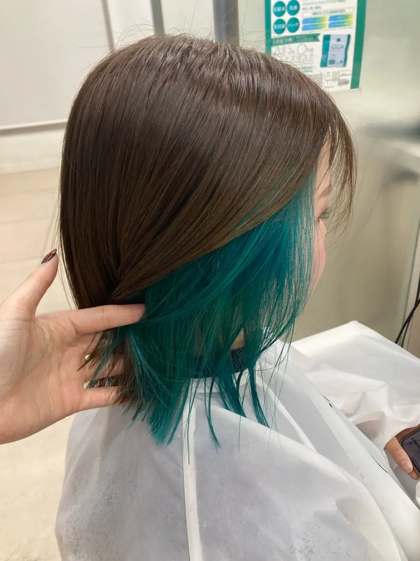 ミディアム カラー 🫧ダメージレス🫧 カラー&縮毛矯正のヘアスタイル