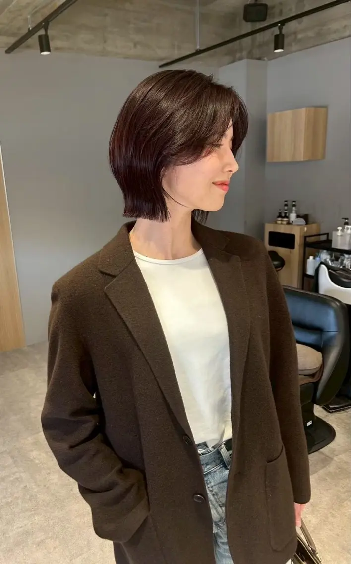 ショート カラー 透明感カラー ヘアカラー 米野 寿利奈のヘアスタイル