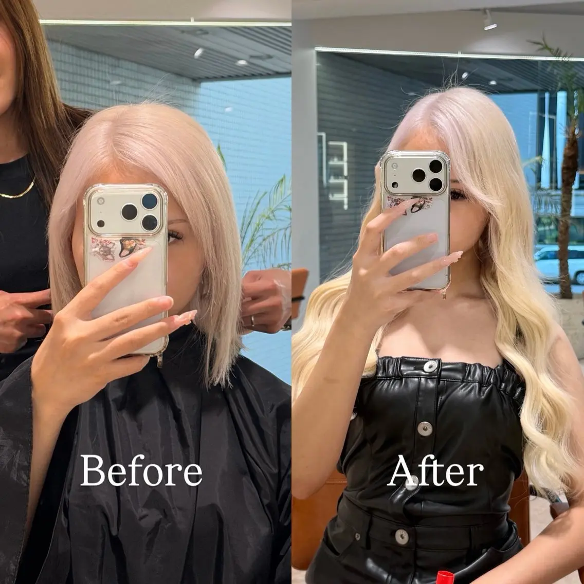 ロング カラー シールエクステ ハイトーンカラー エクステ ヘアカラー エクステ シールエクステ特化 ハイトーン、NANAのヘアスタイル