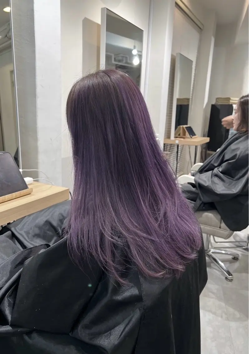 ロング カラー バレイヤージュ ラベンダーカラー レイヤーカット 指名数No.1 /NAOYAのヘアスタイル