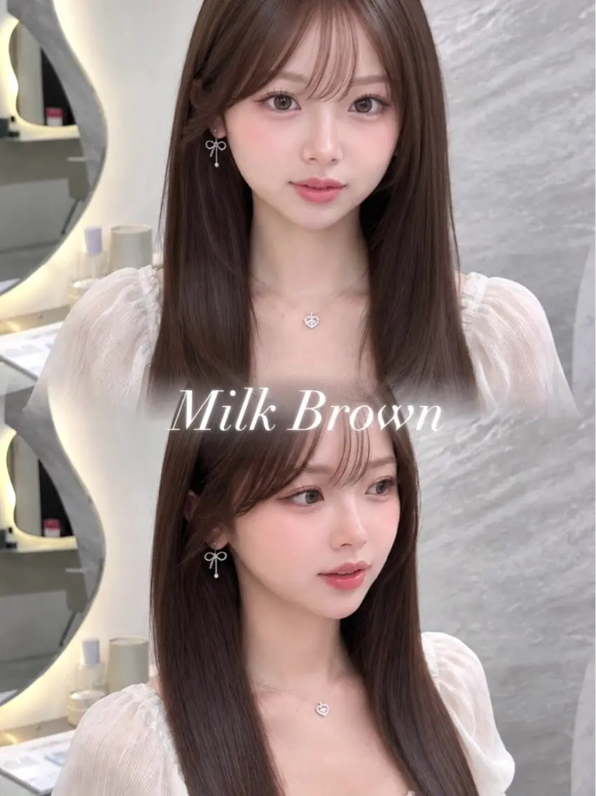 セミロング カラー ヘアアレンジ 黒髪 ブルーカラー ブルーブラック ブラウンカラー 透明感カラー ヘアカラー 🖤kana韓国ヘア 艶髪カラー特化🖤のヘアスタイル