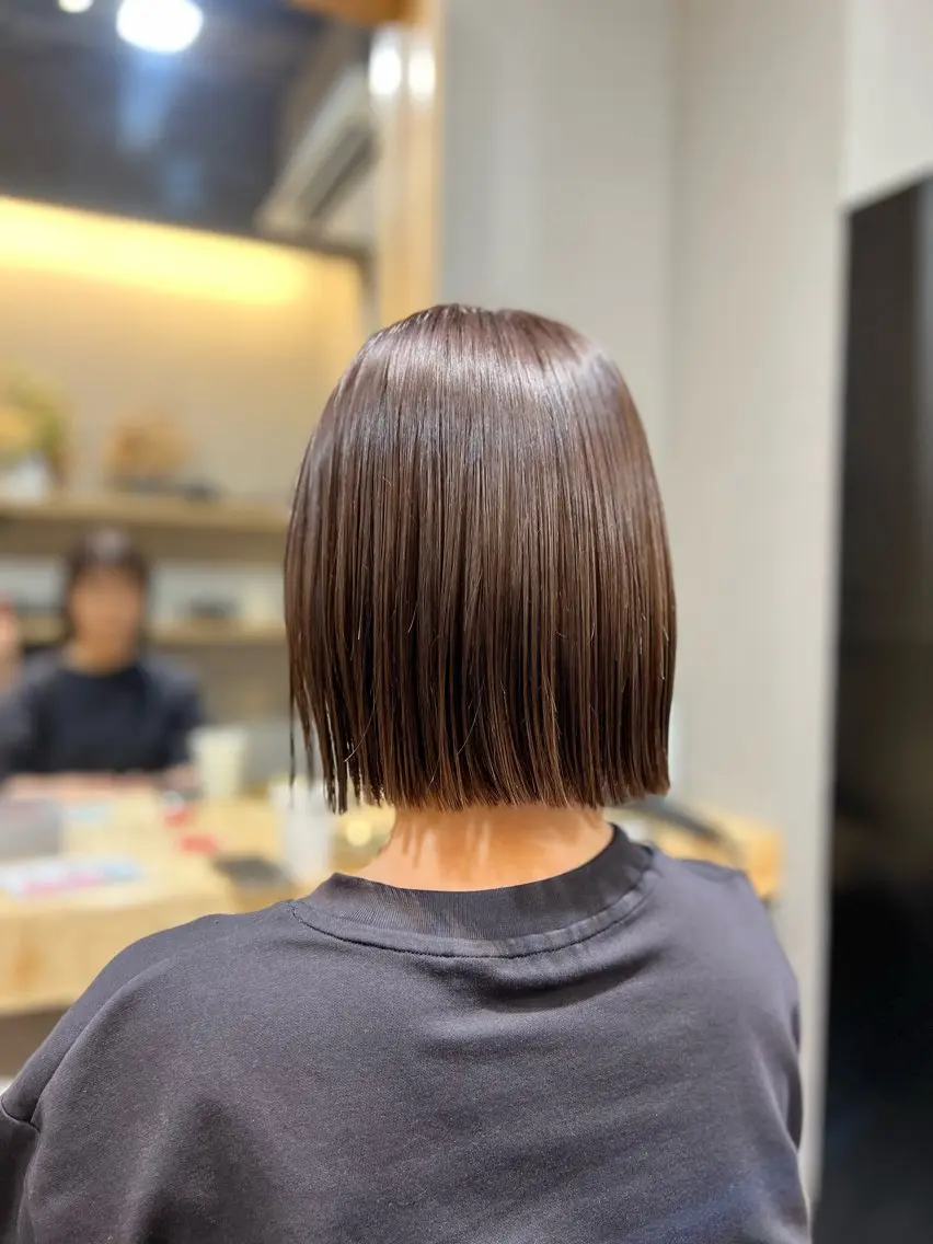 ショート ボブ 縮毛矯正 神戸ボブ✂️ ioe三宮/田 伸佳のヘアスタイル