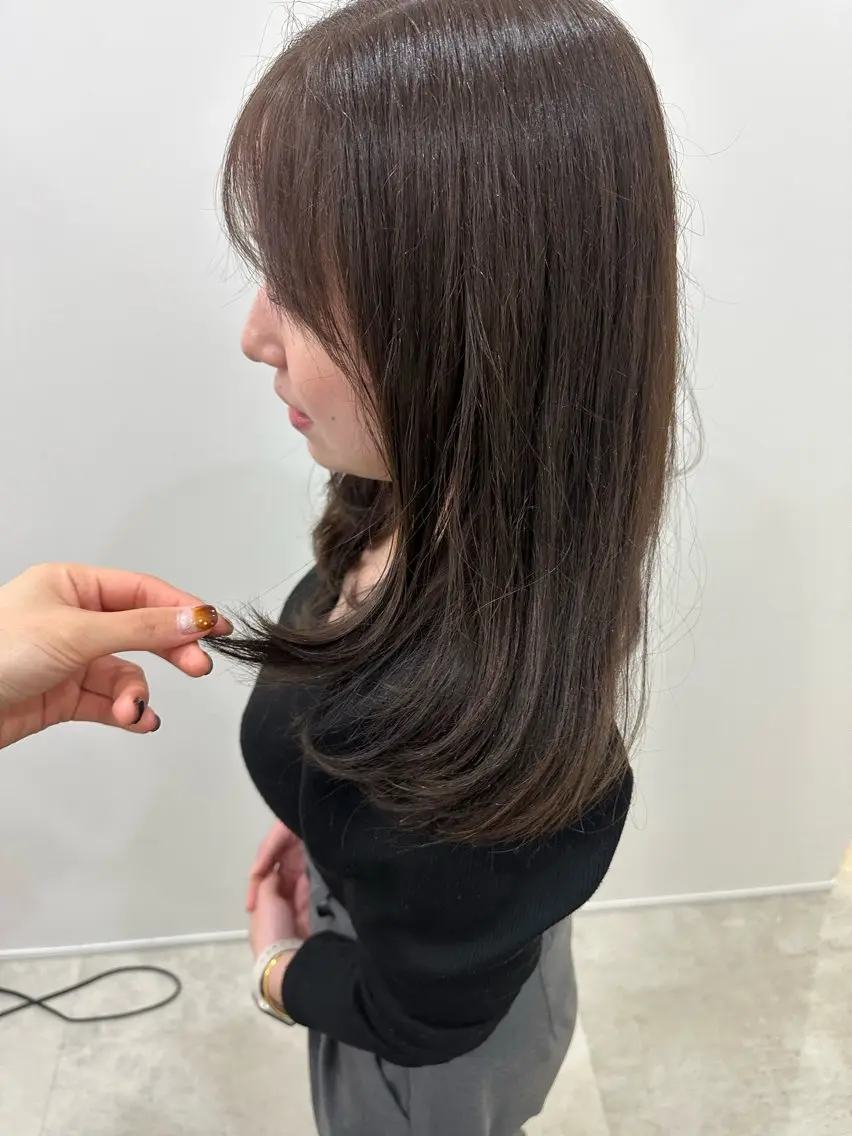 ミディアム カラー ブラウンカラー 透明感カラー カット ヘアカラー トリートメント レイヤー/ヘアセット 💐nao.のヘアスタイル