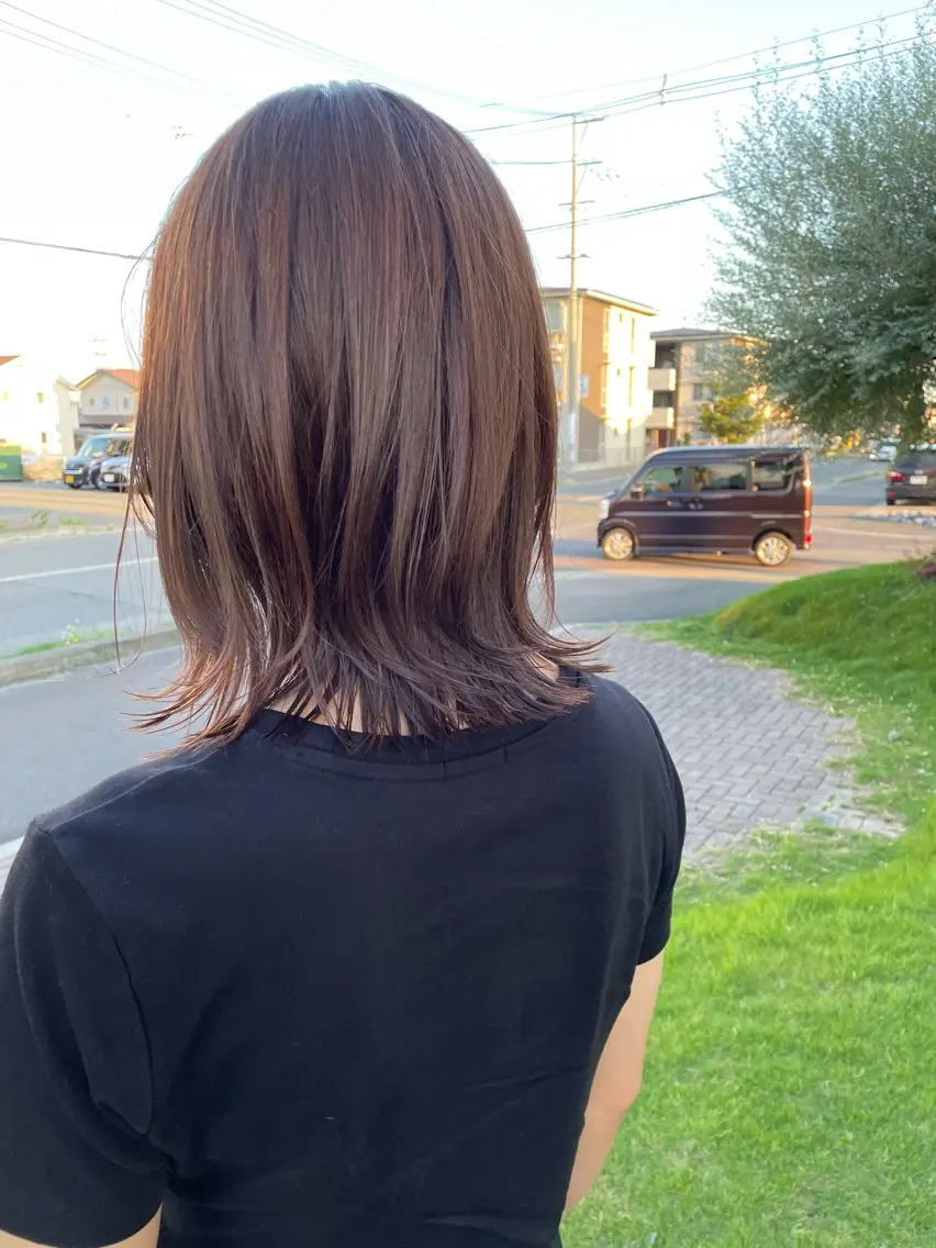 ミディアム くびれヘア くびれレイヤー レイヤーカット カット ヘッドスパ 藤村 翔充のヘアスタイル