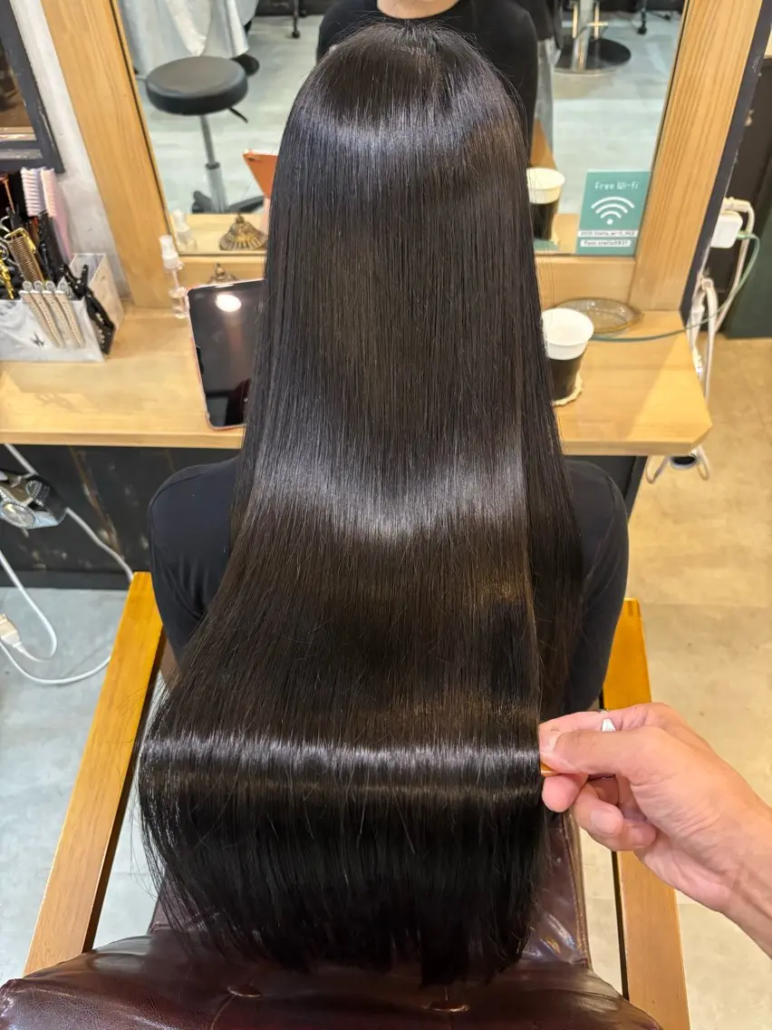 ロング 髪質改善 ロング 酸性ストレート 縮毛矯正 トリートメント ヘッドスパ ヘアセット 美髪矯正 🌈髪質改善 山下のヘアスタイル