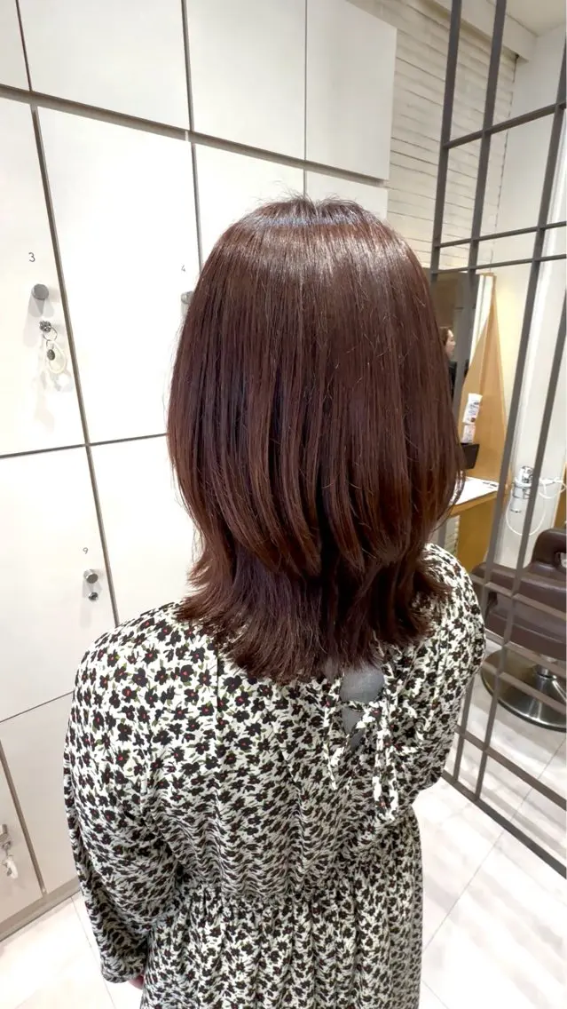ミディアム カット ヘアカラー 美髪矯正/渡辺 りんのヘアスタイル
