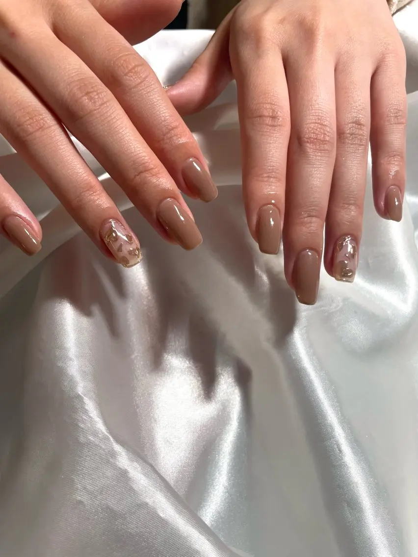 ネイル ゴールド ハート ハンドネイル Joint_ nailのネイルデザイン