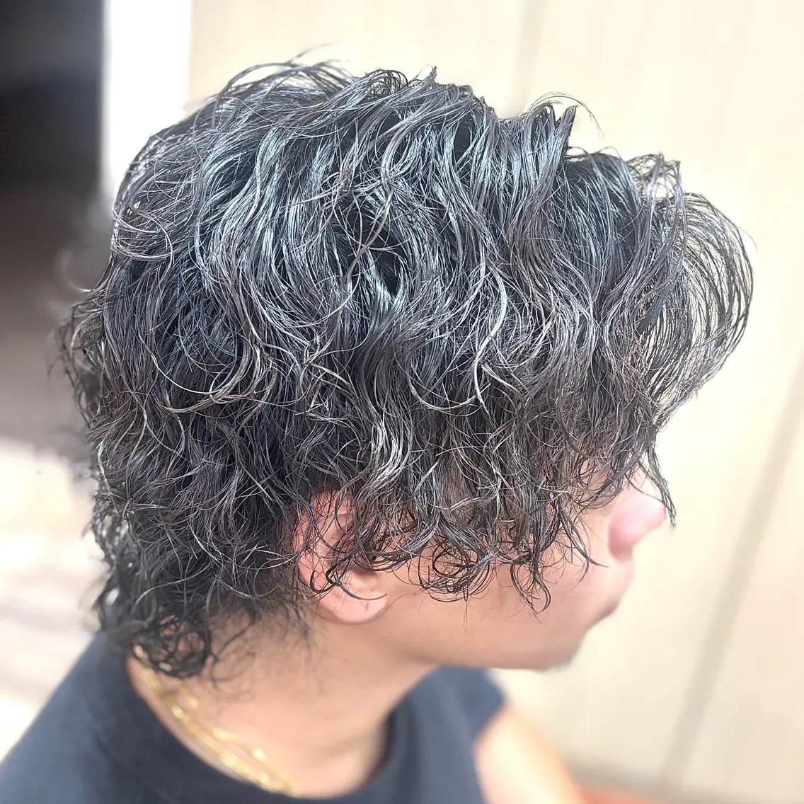 ミディアム パーマ メンズ カット パーマ 💥桜木町メンズ専門 💥ルキのヘアスタイル