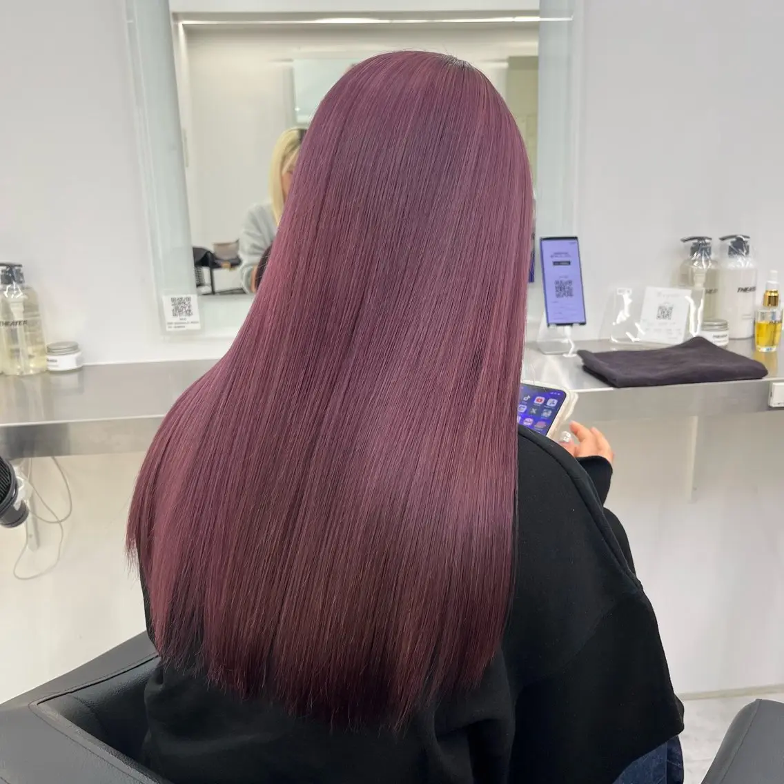 ロング ヘアカラー トリートメント ヘッドスパ 🍒韓国暖色ヘア NO.1🍒🪽のヘアスタイル
