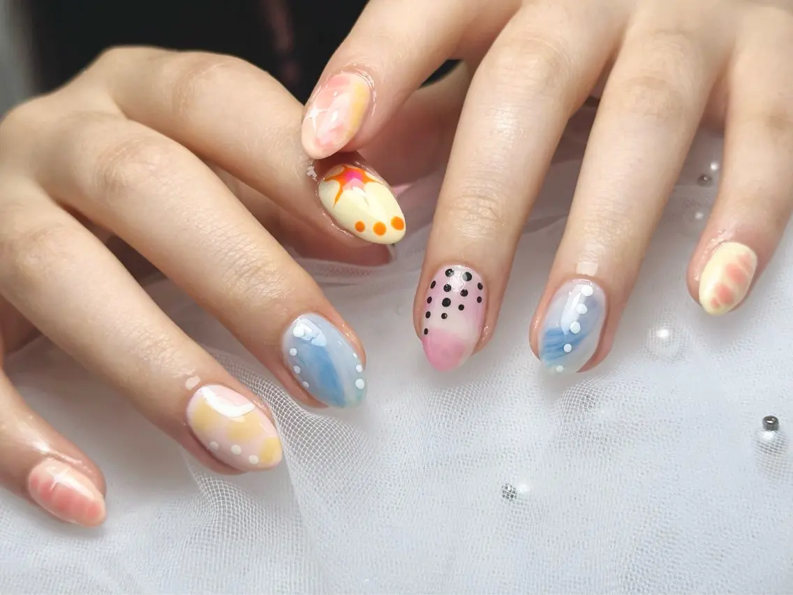 ネイル チークネイル 長さ出し ジェルネイル ガーリー 韓国ネイル Junn Nailのネイルデザイン