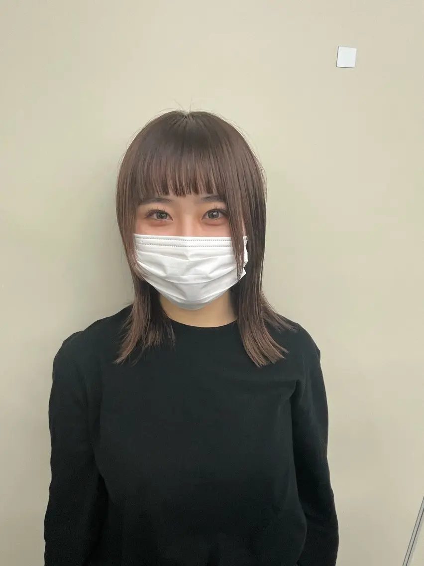 ミディアム 顔まわり🥨レイヤー /透明感/水口舞奈のヘアスタイル
