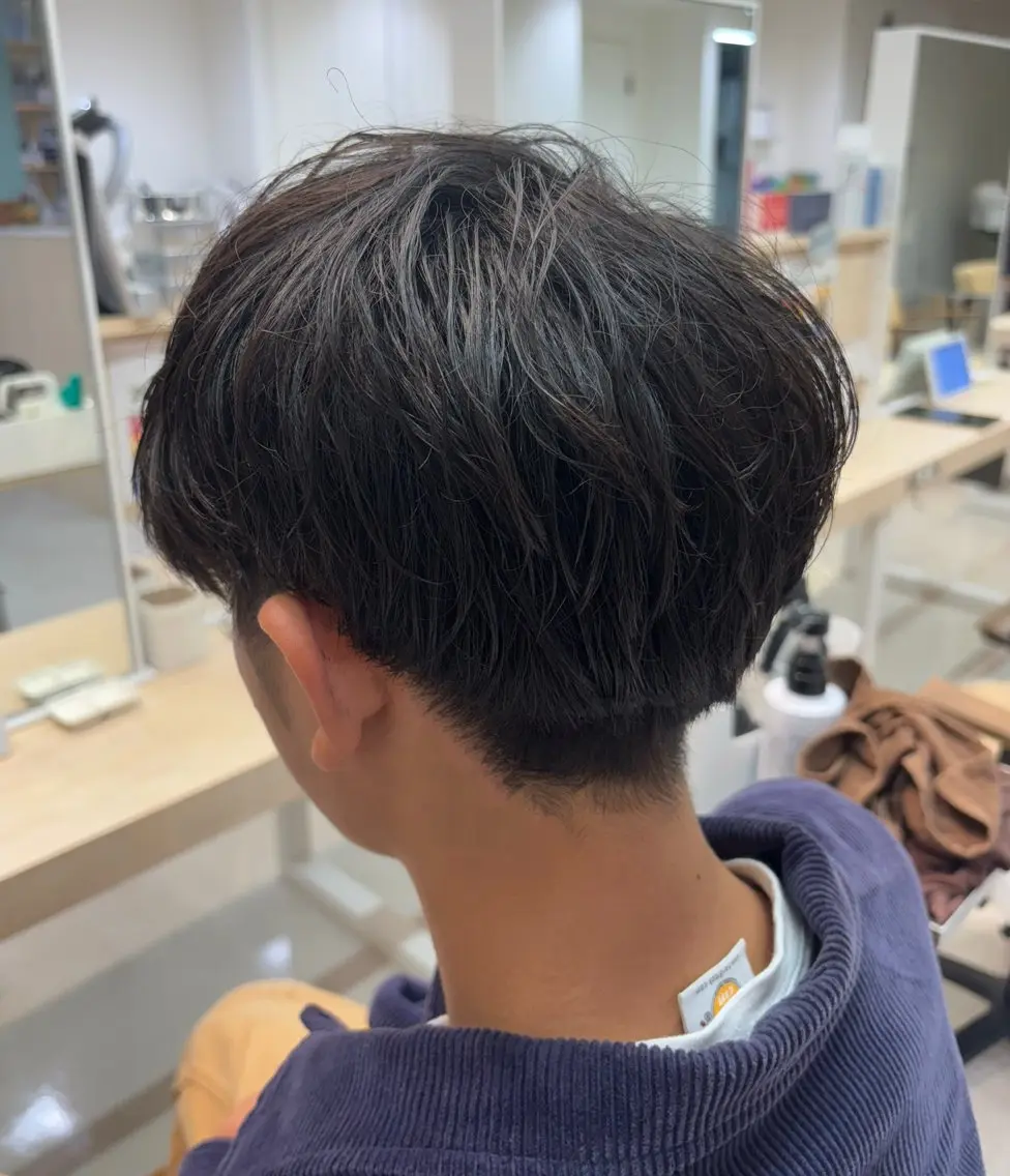 メンズ ビジネス フェードカット マッシュ スキンフェード ツーブロック カット ニュアンスパーマ/ フェザー/マッシュのヘアスタイル
