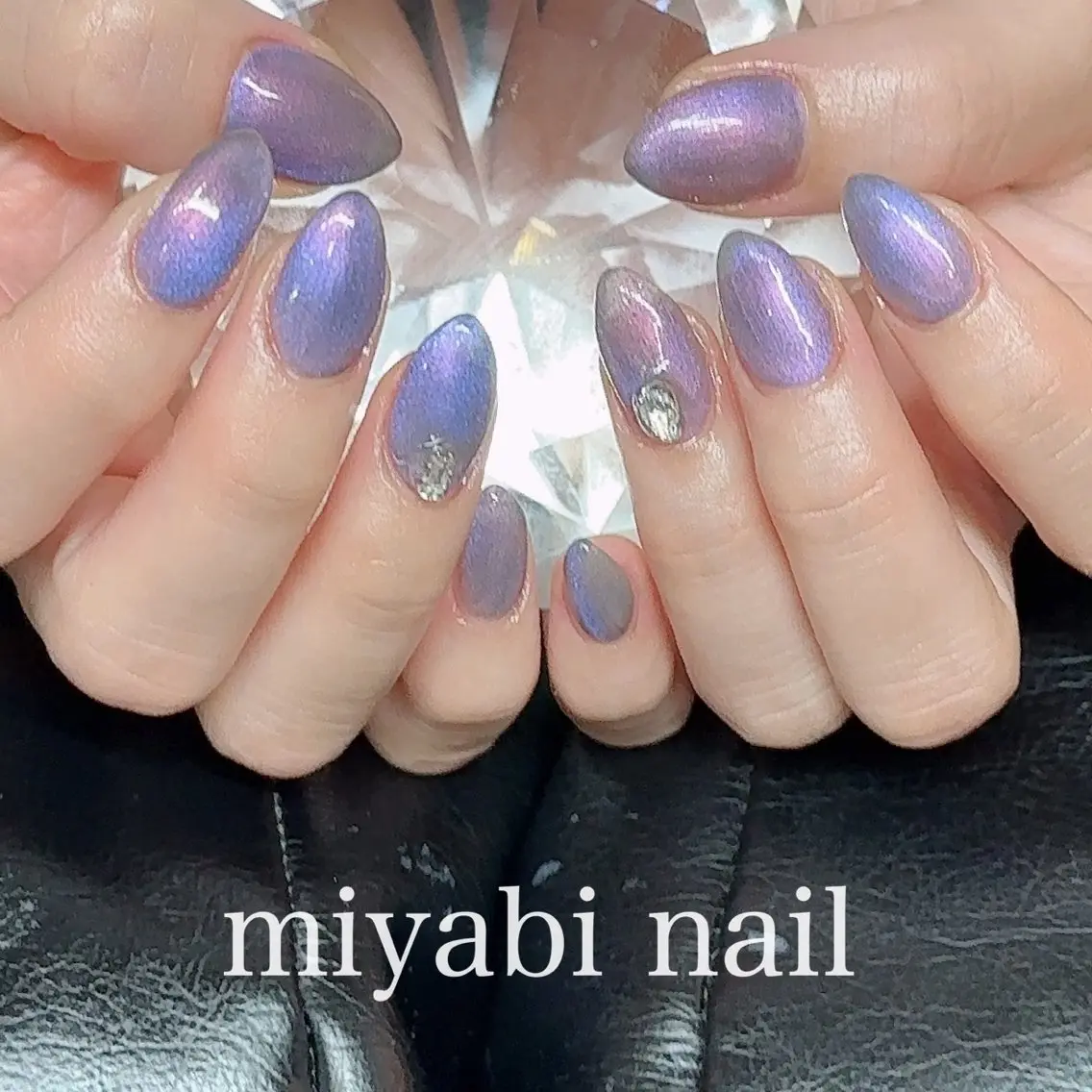 ネイル ブルー ジェルネイル マグネットネイル 持ち込み ピンク ハンドネイル miyabi nail 桂川駅近くのネイルデザイン