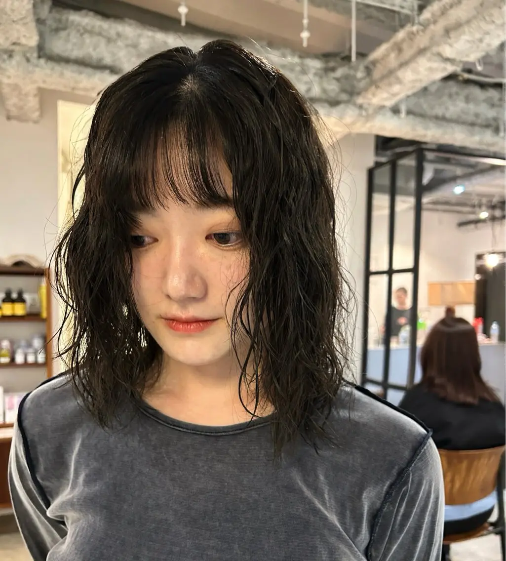 ロング カラー パーマ カット パーマ 🎀suzuna 透明感colorのヘアスタイル