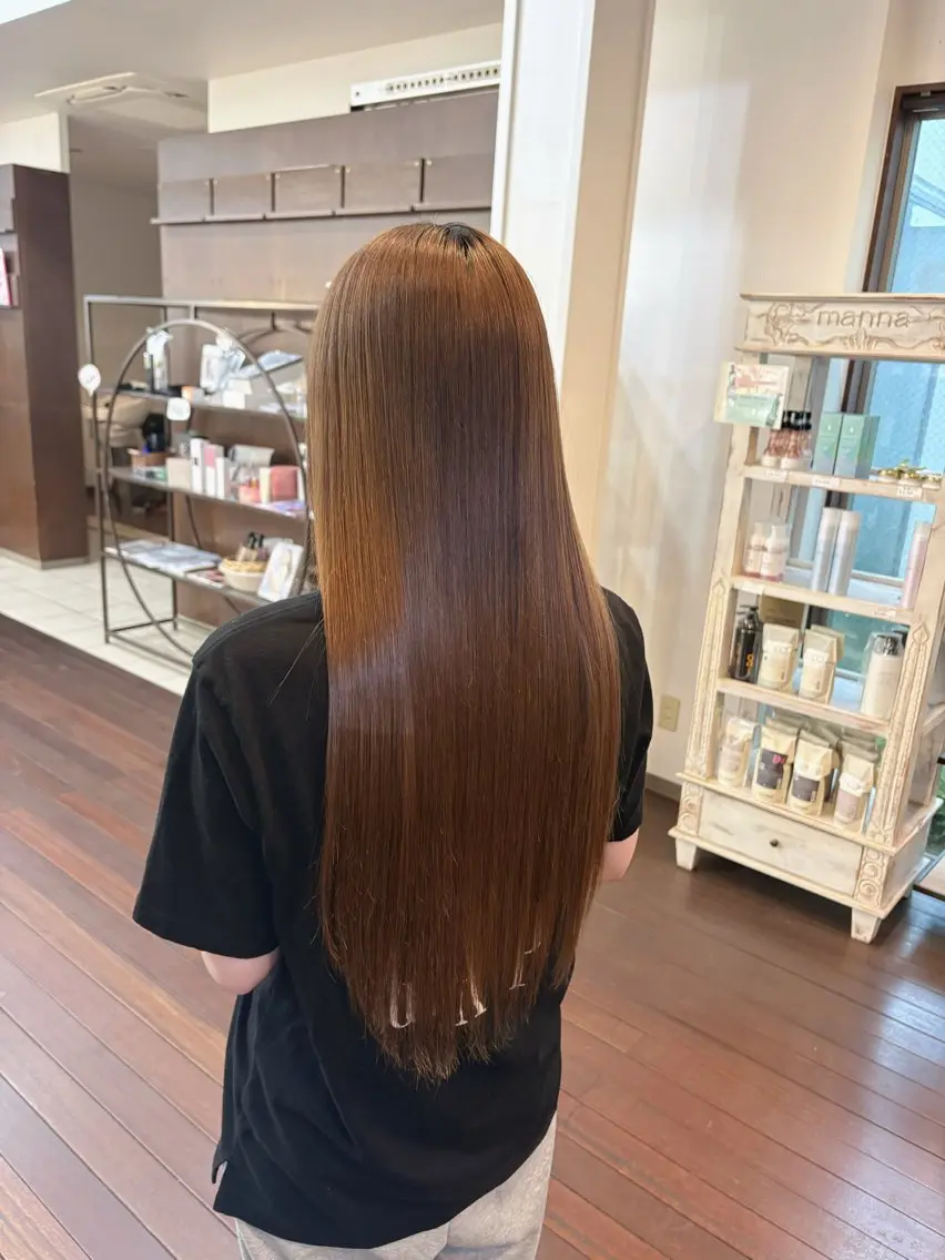 ロング 髪質改善 縮毛矯正 出水 裕大のヘアスタイル