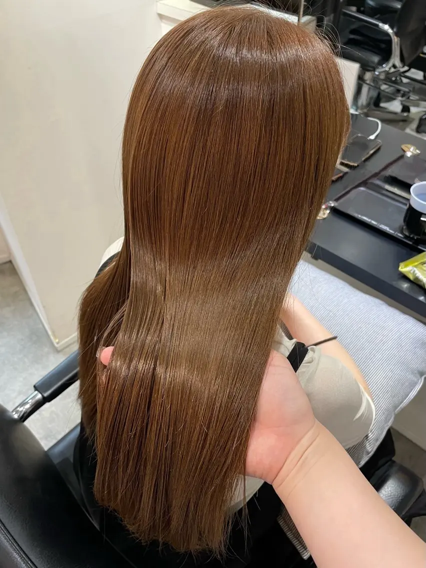 ロング カラー ベージュカラー ブリーチ ブリーチなしカラー ハルカ ・のヘアスタイル