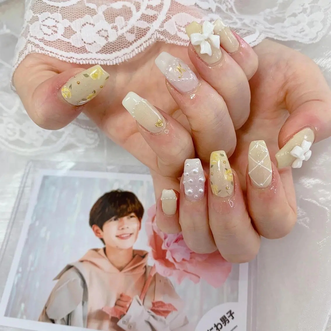 ネイル ロングネイル ハンドネイル La neige* yuki 🐩🌙のネイルデザイン