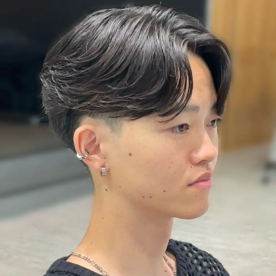 ショート パーマ メンズ フェザーパーマ メンズパーマ 刈り上げ 音頭 津田沼 ニュアンス,フェザーのヘアスタイル