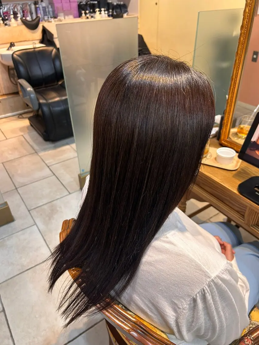 ロング 髪質改善 カット 白髪ぼかしハイライト 🌈福士由美子のヘアスタイル