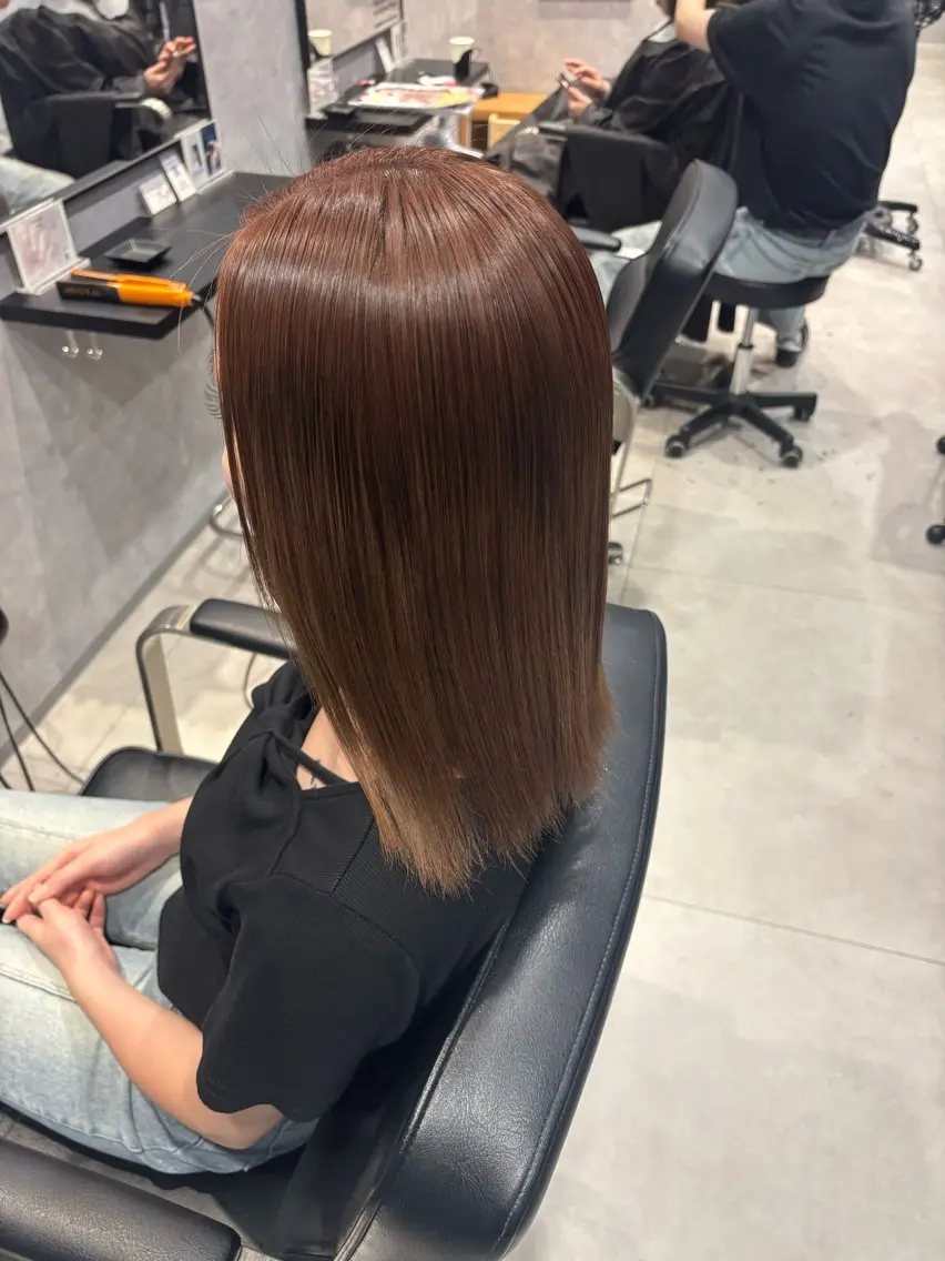 ミディアム 縮毛矯正 長橋 ももかのヘアスタイル