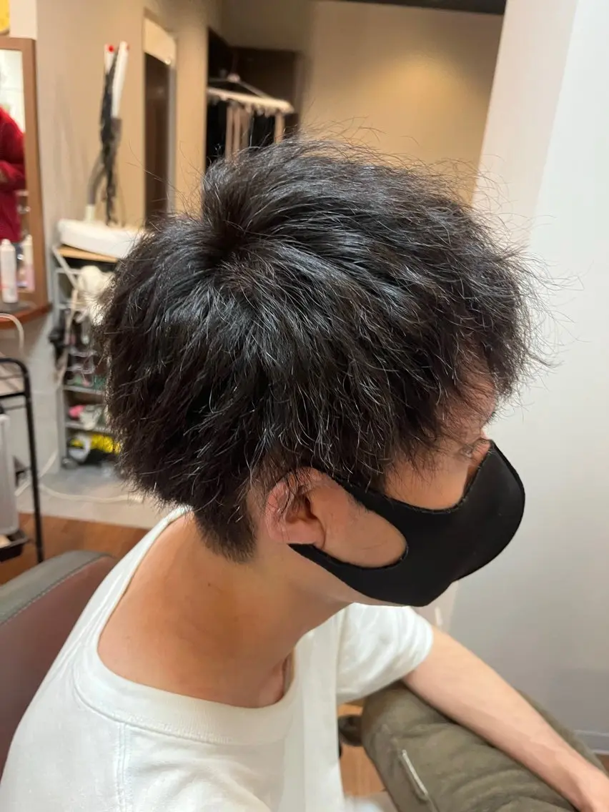 ショート カット パーマ 渡辺 竜太のヘアスタイル