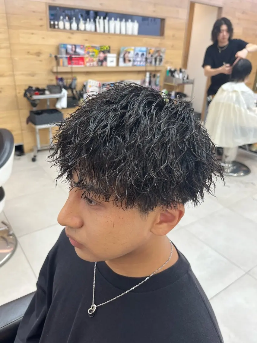 ショート パーマ メンズ ブリーチパーマ🌍 正木天のヘアスタイル