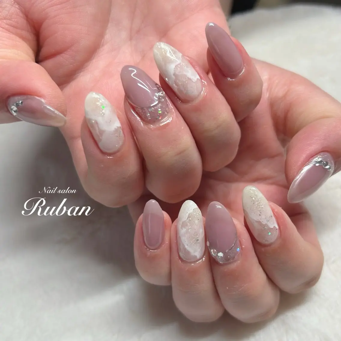 ネイル 長さ出し ニュアンスネイル Nail salon Rubanのネイルデザイン