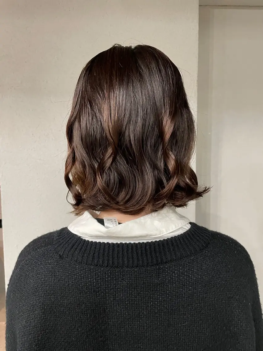 ミディアム カラー パーマ カット 表参道🌿赤み消し カラー/チナツのヘアスタイル