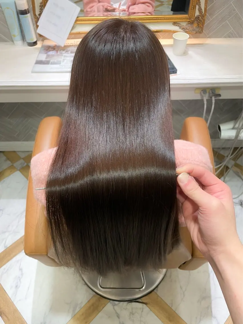 🌸スタンダードコース🌸【髪質改善】美髪縮毛矯正➕艶髪カラー➕韓国風似合わせカットの写真