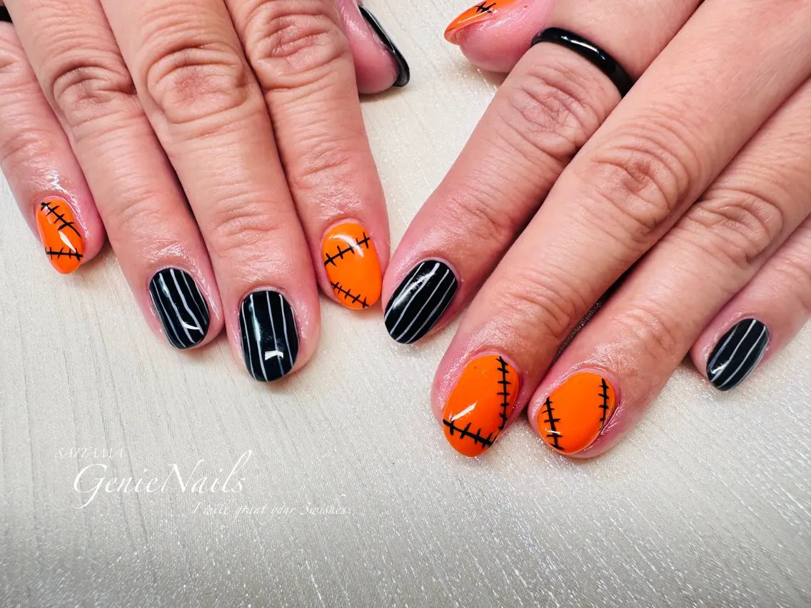 メンズ ネイル アートネイル 長さ出し 氷ネイル・うるうるネイル ロングネイル 持ち込み Genie Nailsのネイルデザイン