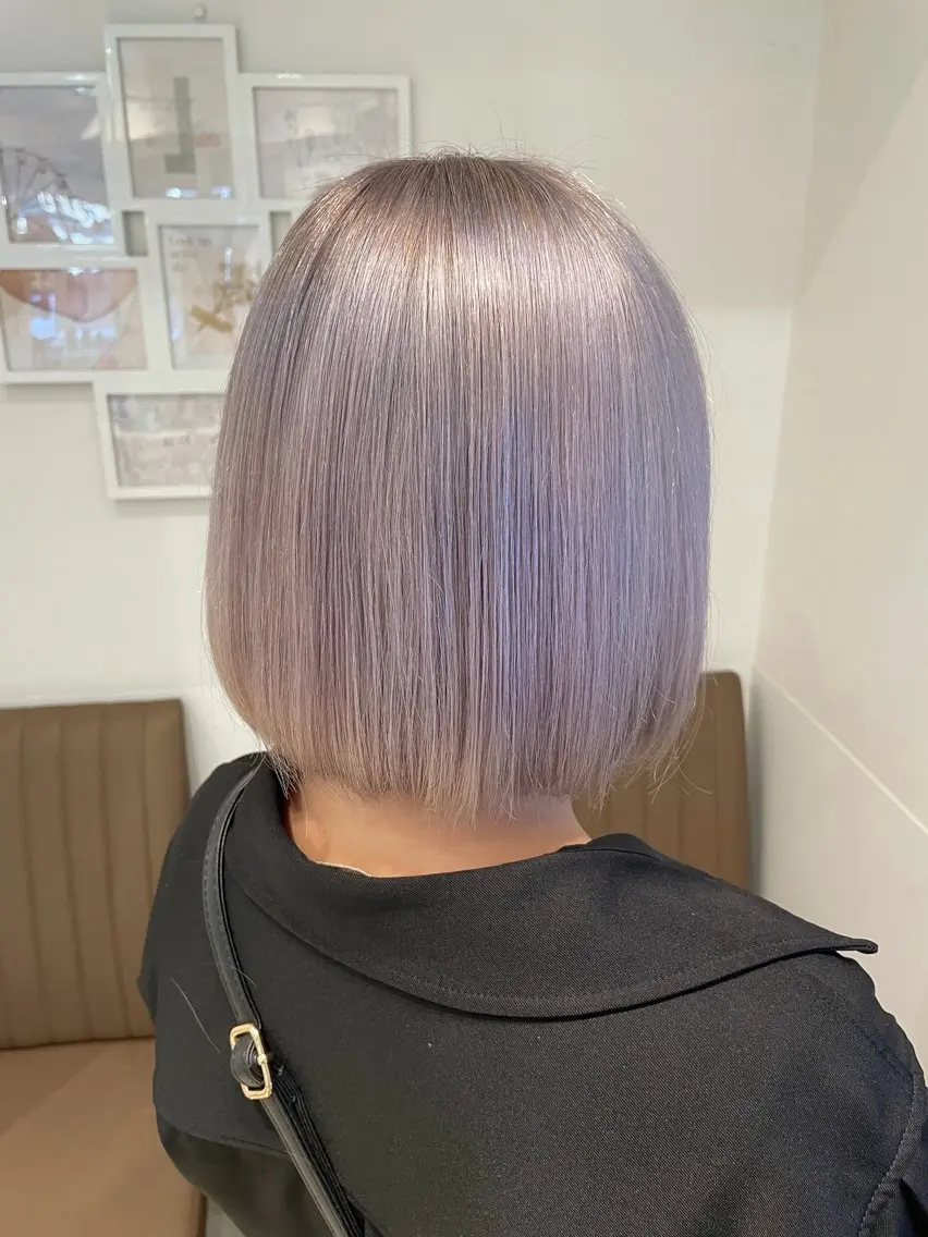 ミディアム カラー ハイトーンカラー ボブ カット ヘアカラー トリートメント 《ブリーチ/赤み消し /髪質改善》若松良樹のヘアスタイル