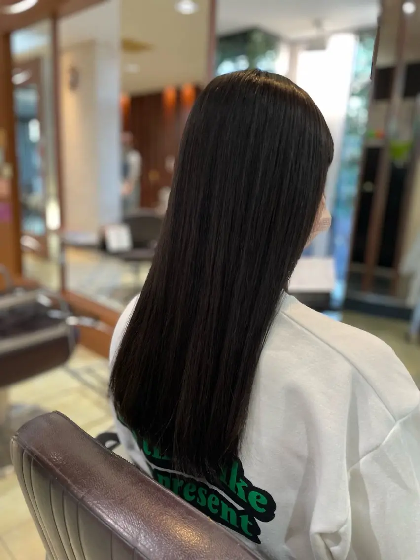ロング 縮毛矯正 トリートメント 下村 和香奈のヘアスタイル