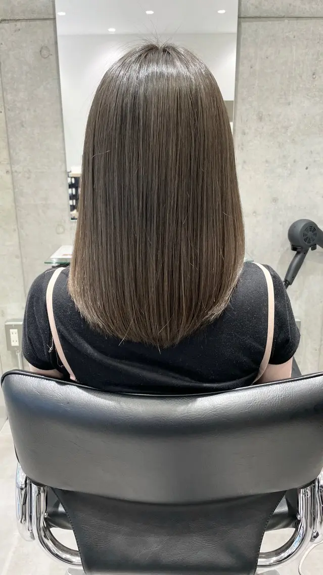 ミディアム カラー 髪質改善 トリートメント ドライ カット✂️髪質改善のヘアスタイル