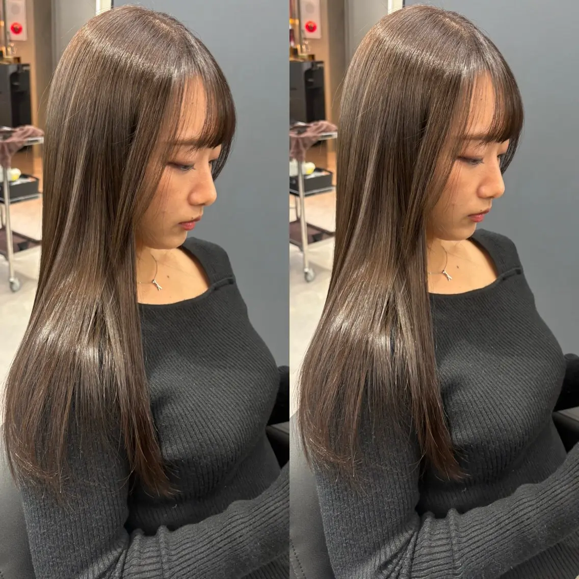 ロング カット ヘアカラー 縮毛矯正 トリートメント 今話題の艶髪矯正 美艶カラー/FUKAのヘアスタイル