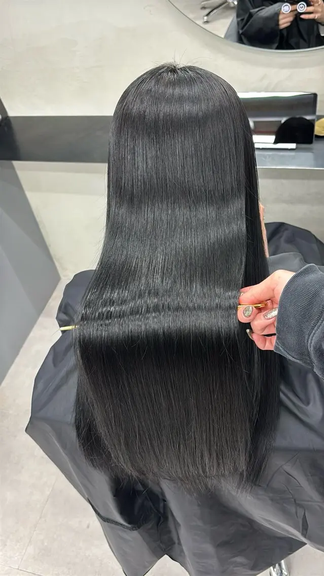 ロング カット ヘアカラー 縮毛矯正 トリートメント 今話題の艶髪矯正 美艶カラー/FUKAのヘアスタイル
