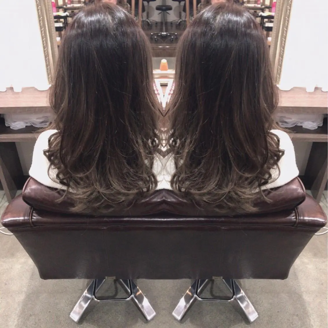セミロング カラー レイヤーカット匠 イソザキノリユキのヘアスタイル