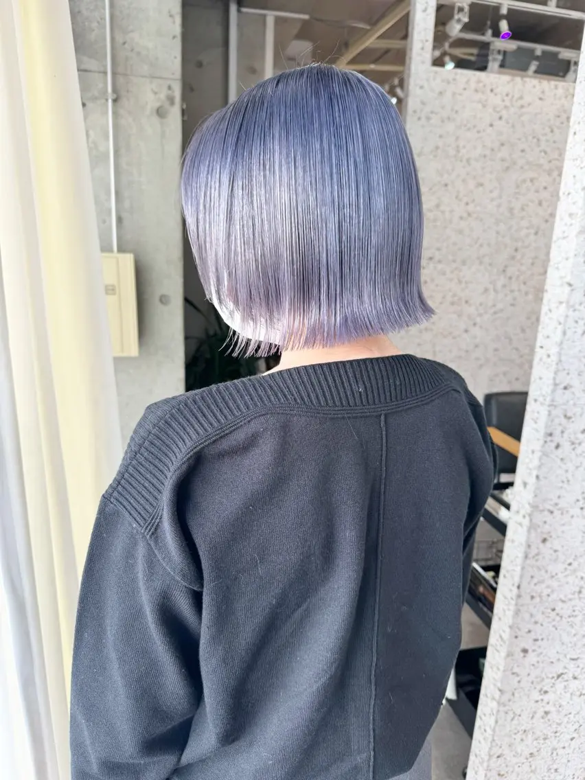 ショート カラー ヘアアレンジ ブリーチ ブルーカラー ケアブリーチ ダブルカラー ハイライトカラー ヘアカラー トリートメント lani ブリーチ /ダブルカラーのヘアスタイル