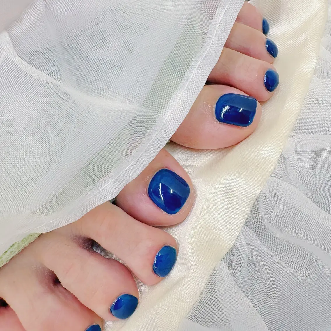 ネイル フットネイル ワンカラーネイル Ayu ‪ꕤ︎︎｡°⋆のネイルデザイン