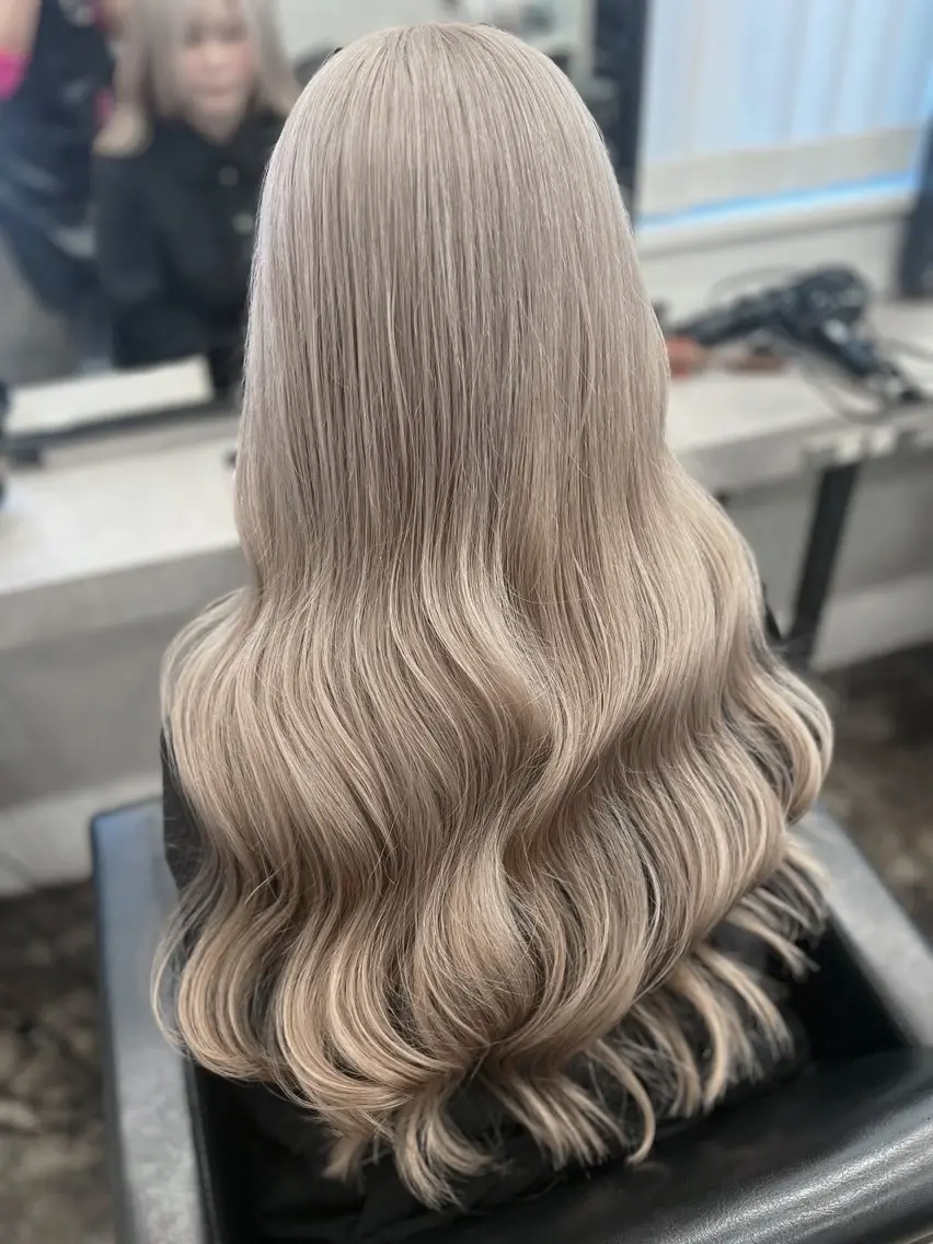 ロング カラー ブリーチ グレージュ 新宿💜ブリーチ 🩷HIKARUのヘアスタイル