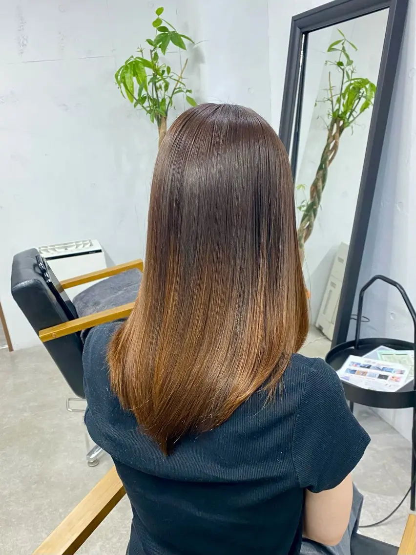 ミディアム 縮毛矯正 トリートメント 太田 すず香のヘアスタイル