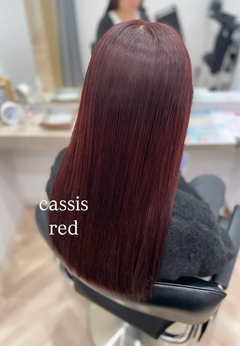 ロング カット ヘアカラー トリートメント ヘッドスパ 顔まわり🎀ピンク 💖ゆうなのヘアスタイル