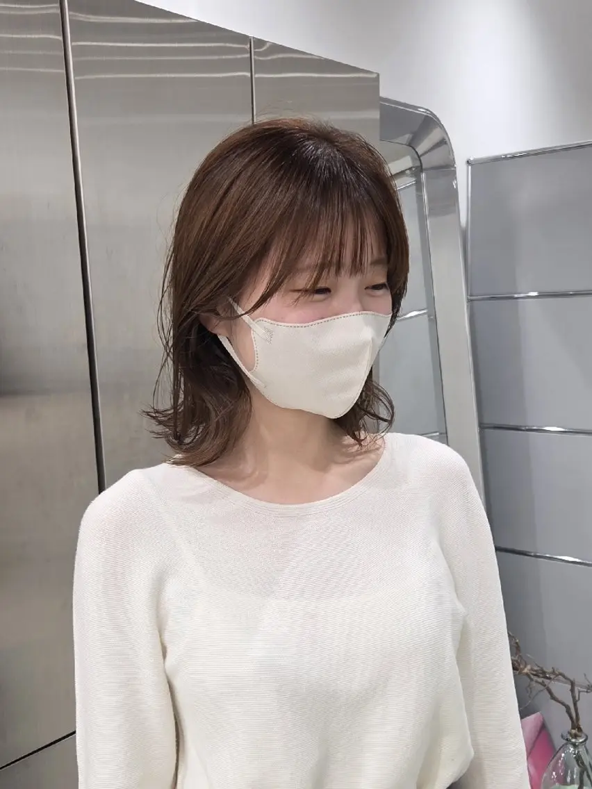 ミディアム カラー ボブ 似合わせカット カット ヘアカラー トリートメント ヨクト/当日直前✨ 予約大歓迎🙆♀️のヘアスタイル